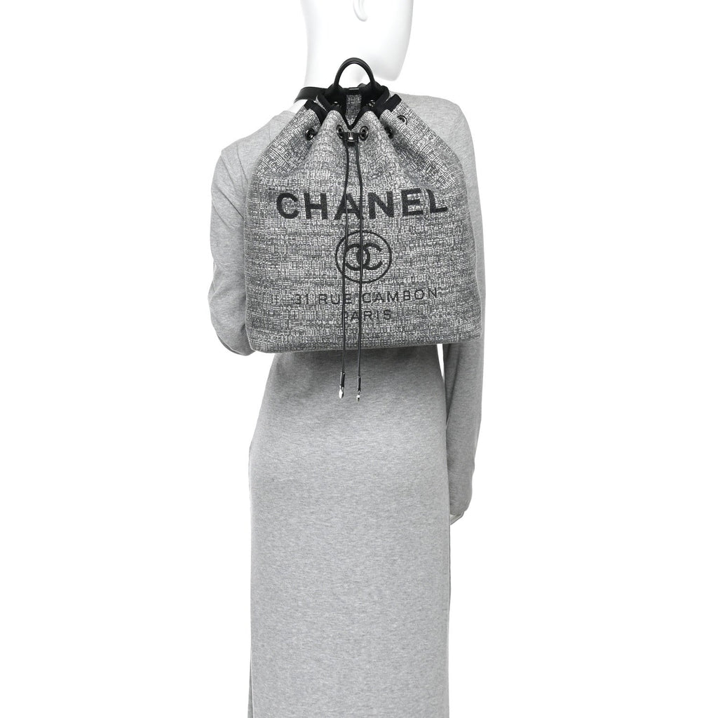 Canvas Large Deauville Backpack Charcoal