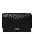 Caviar Quilted Maxi Double Flap Black