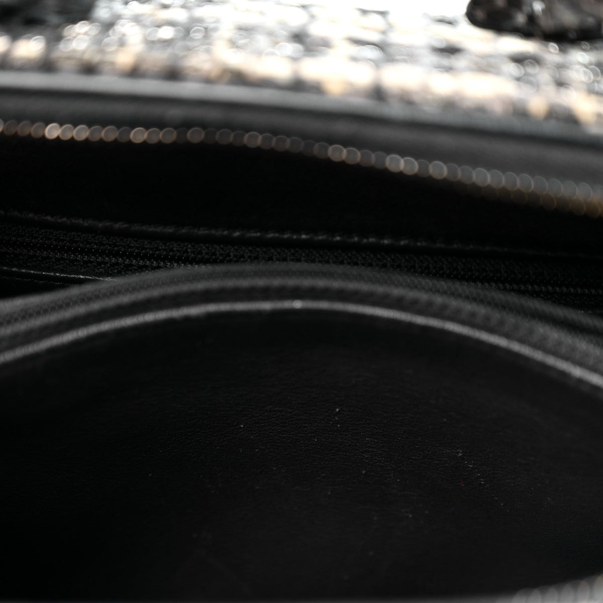 Tweed Snakeskin Quilted Medium CC Filigree Vanity Case Dark Navy