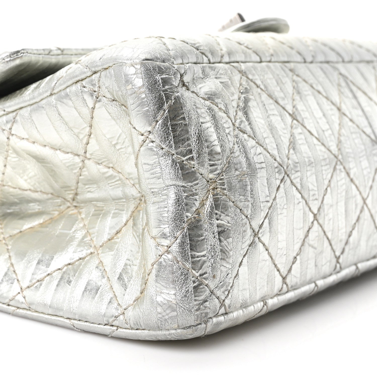 Metallic Striped Calfskin 2.55 Reissue 226 Flap Silver Silver