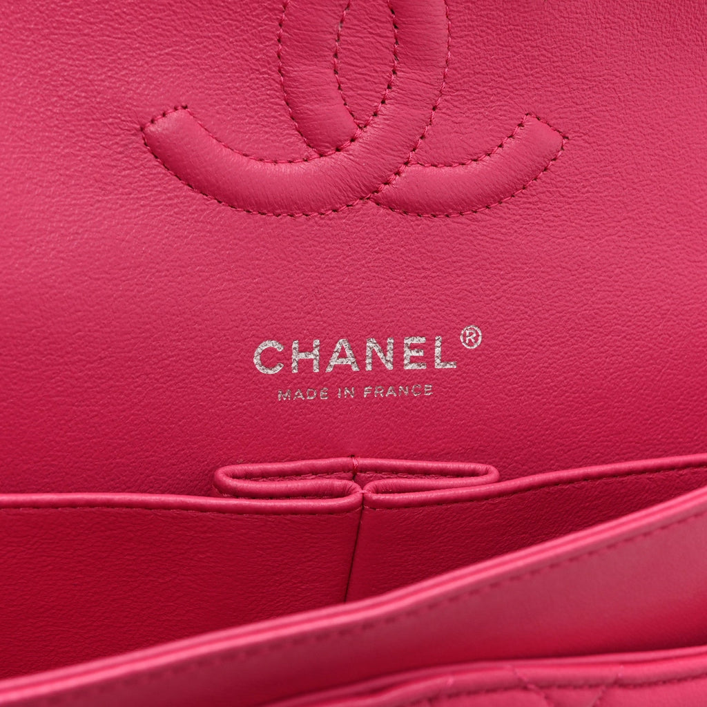 Lambskin Quilted Medium Double Flap Pink
