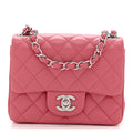 Lambskin Quilted Mini Square Flap Pink
