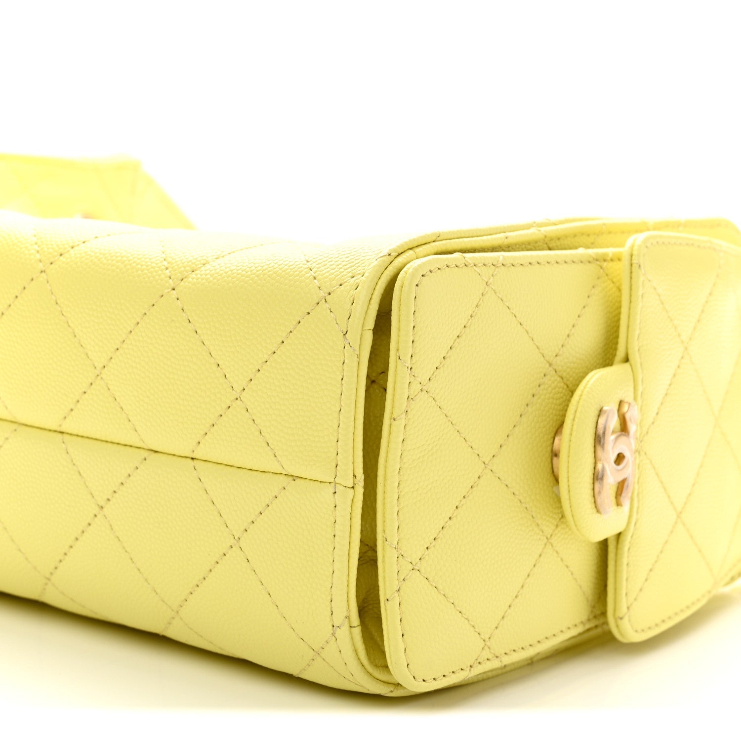 Caviar Quilted Mini Chanel 25 Handbag Light Yellow