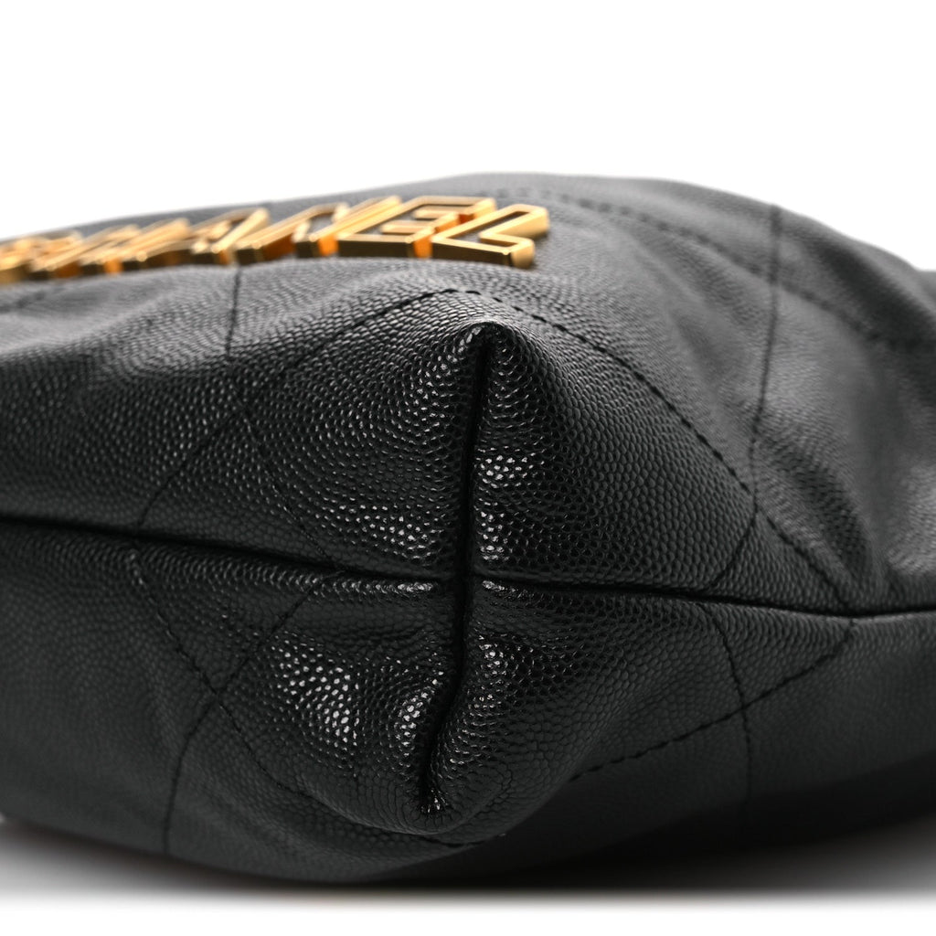 Shiny Caviar Quilted Mini Chanel 22 Black