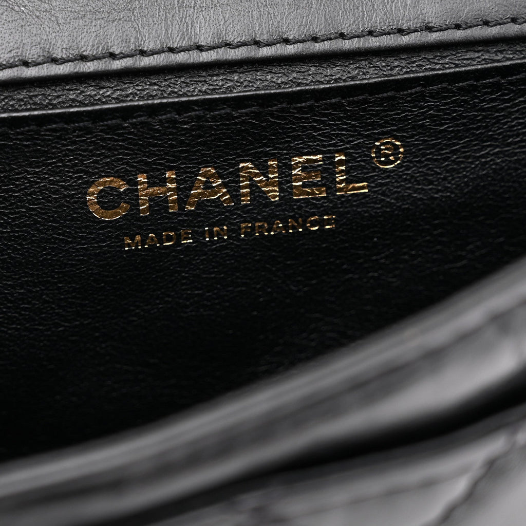 Aged Calfskin Quilted 2.55 Reissue Chain Waist Bag Black