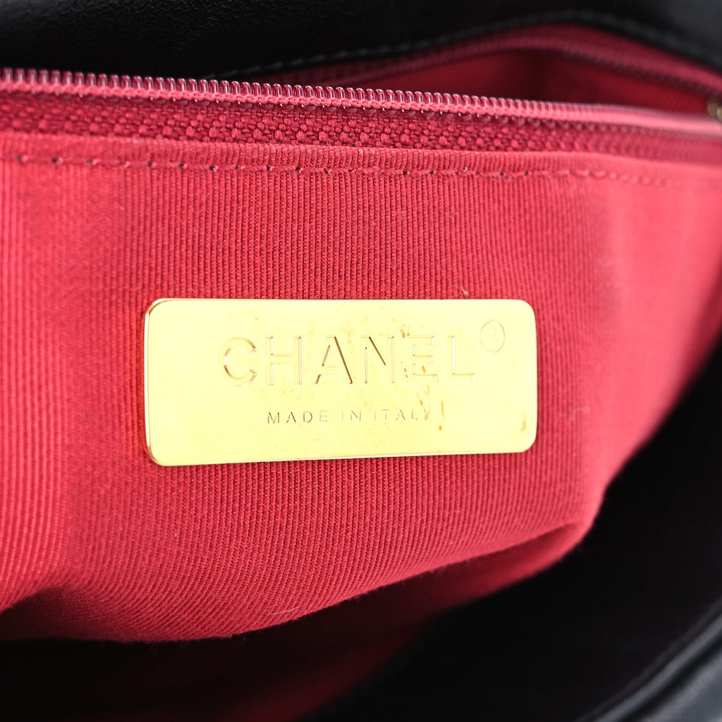 Goatskin Quilted Large Chanel 19 Flap Black