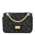 Aged Calfskin Quilted 2.55 Reissue Mini Flap Black