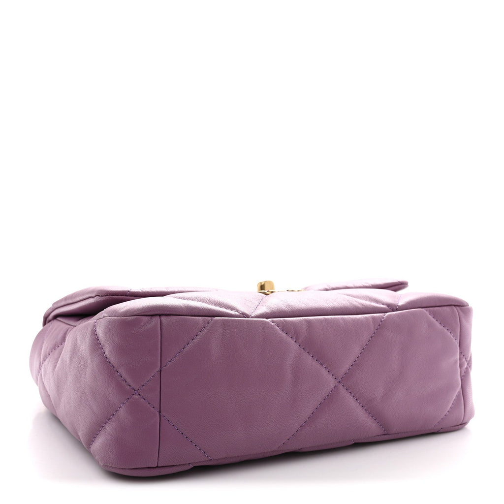 Goatskin Quilted Medium Chanel 19 Flap Violet Purple