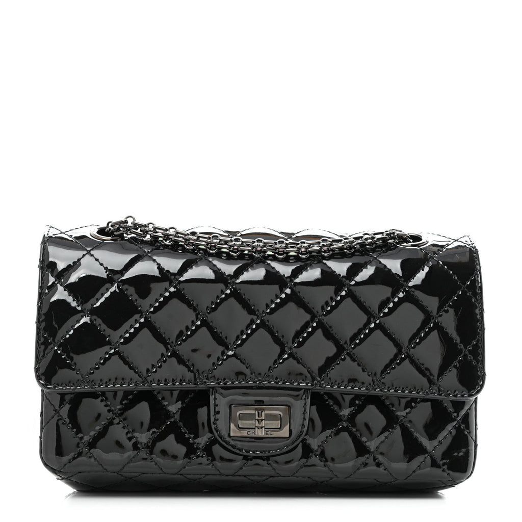 Patent Calfskin Quilted 2.55 Reissue 225 Flap So Black