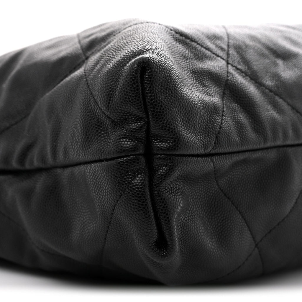 Shiny Caviar Quilted Monochrome Small Chanel 22 Black