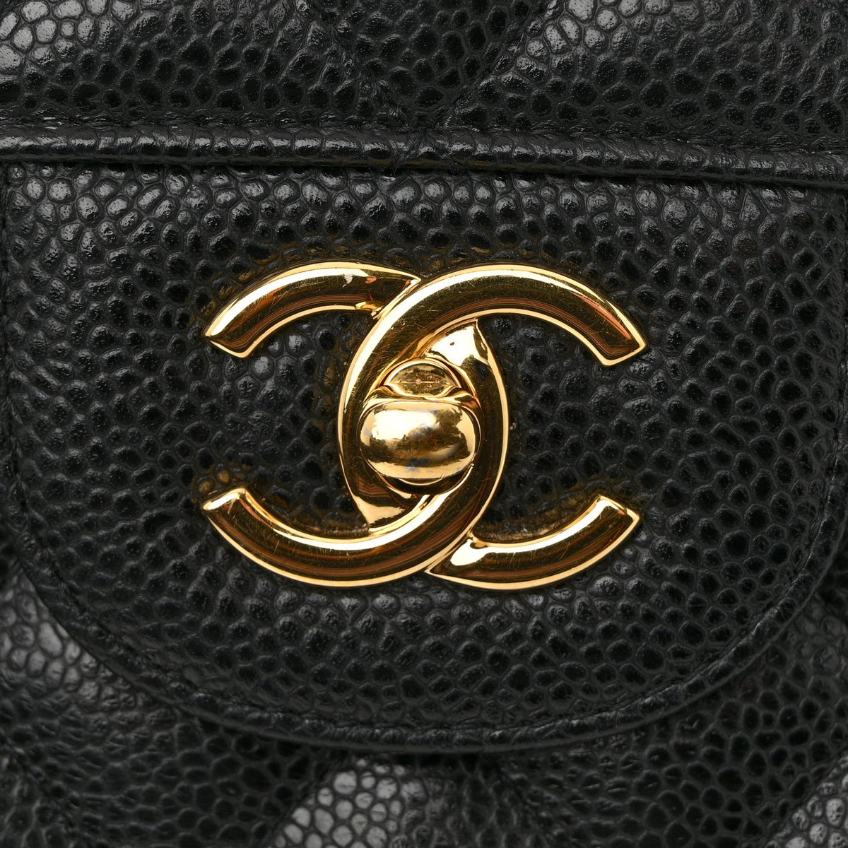 Caviar Quilted Jumbo Double Flap Black