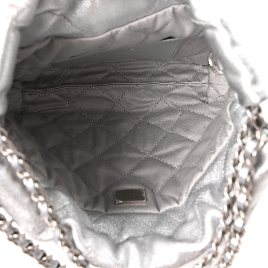 Metallic Lambskin Quilted Mini Chanel 22 Silvery