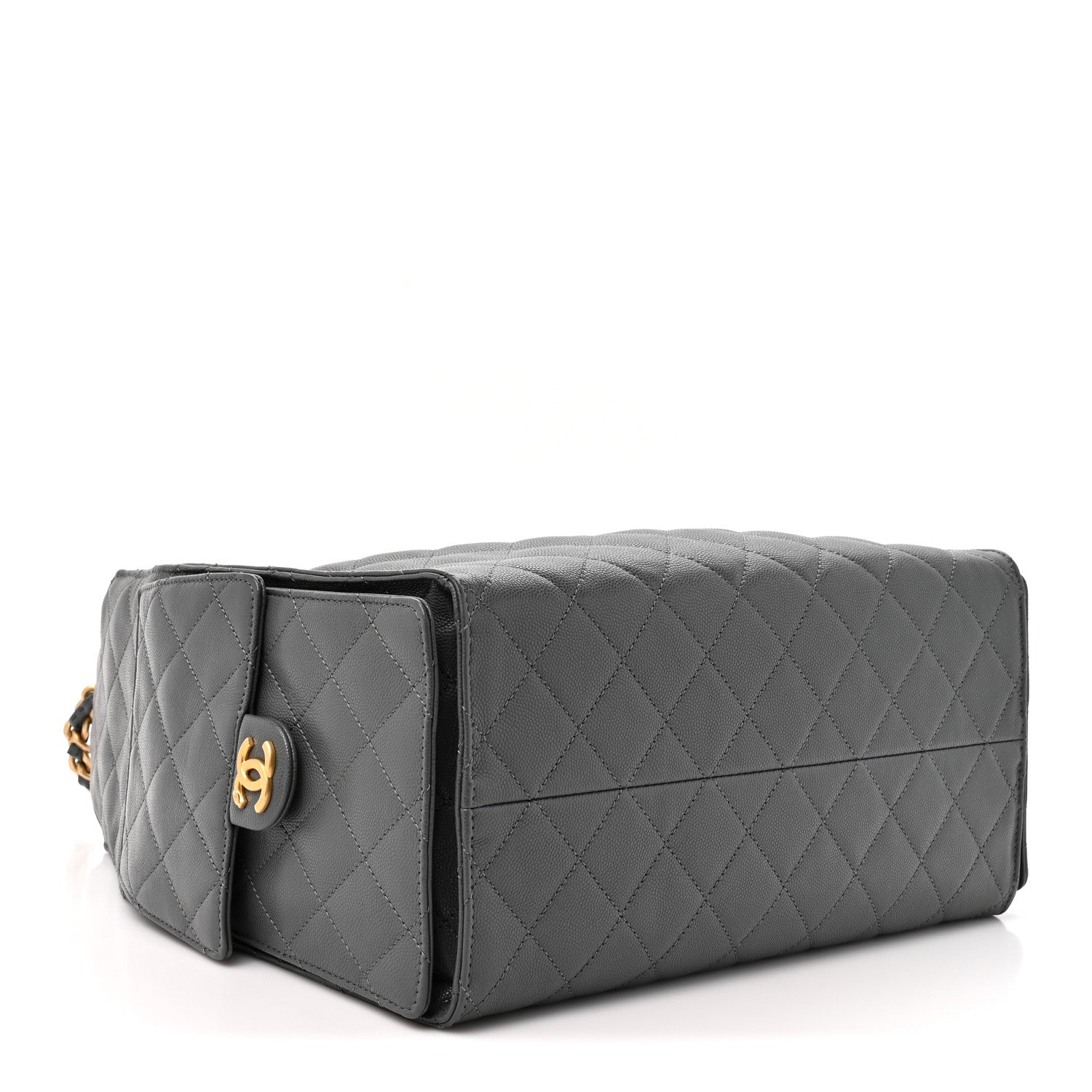 Caviar Quilted Medium Chanel 25 Handbag Dark Grey