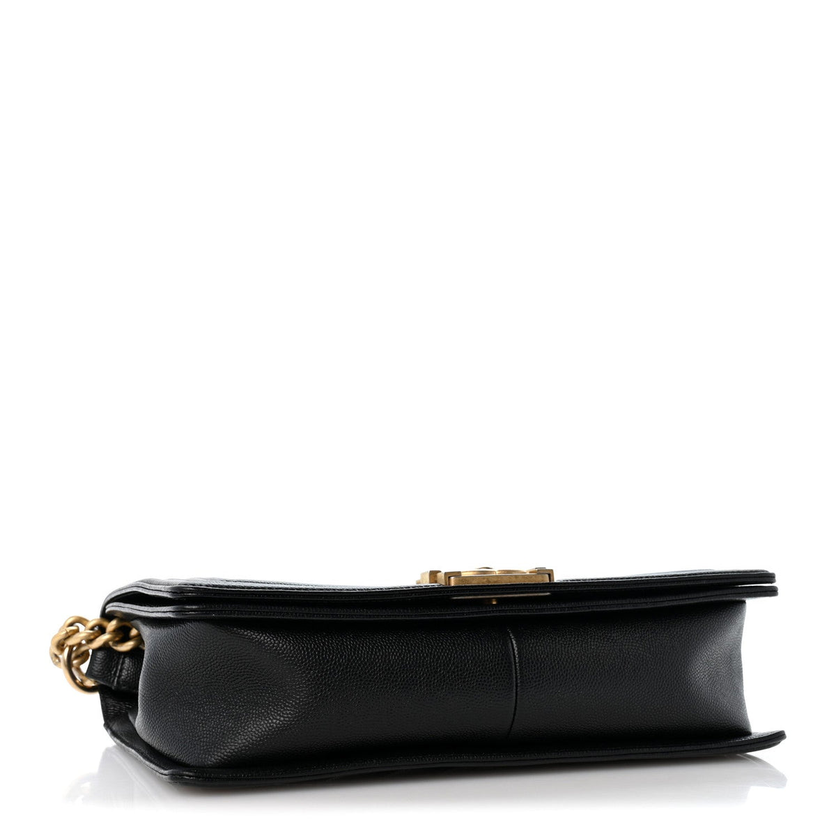 Caviar Chevron Quilted New Medium Boy Flap Black
