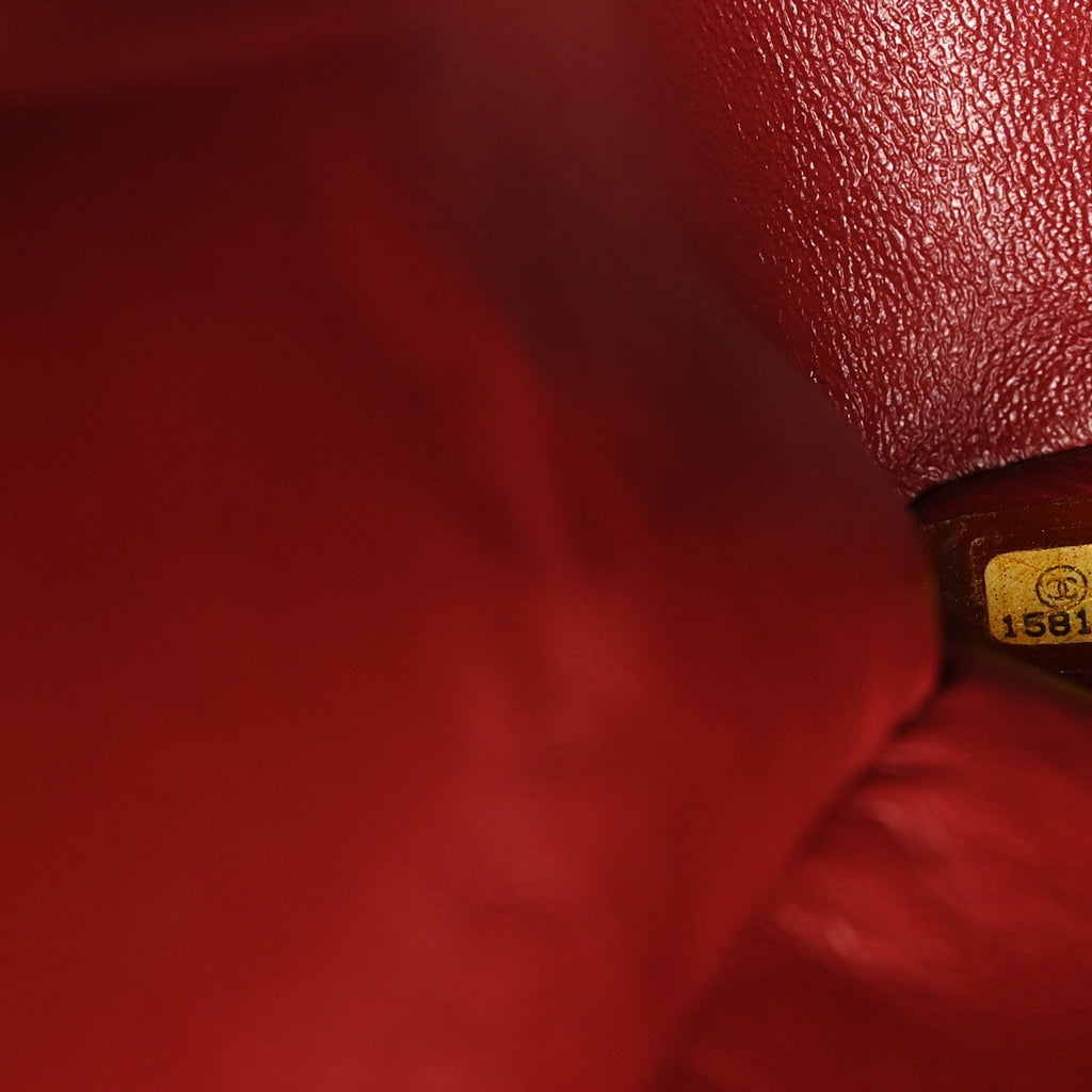 Caviar Quilted Maxi Double Flap Dark Red