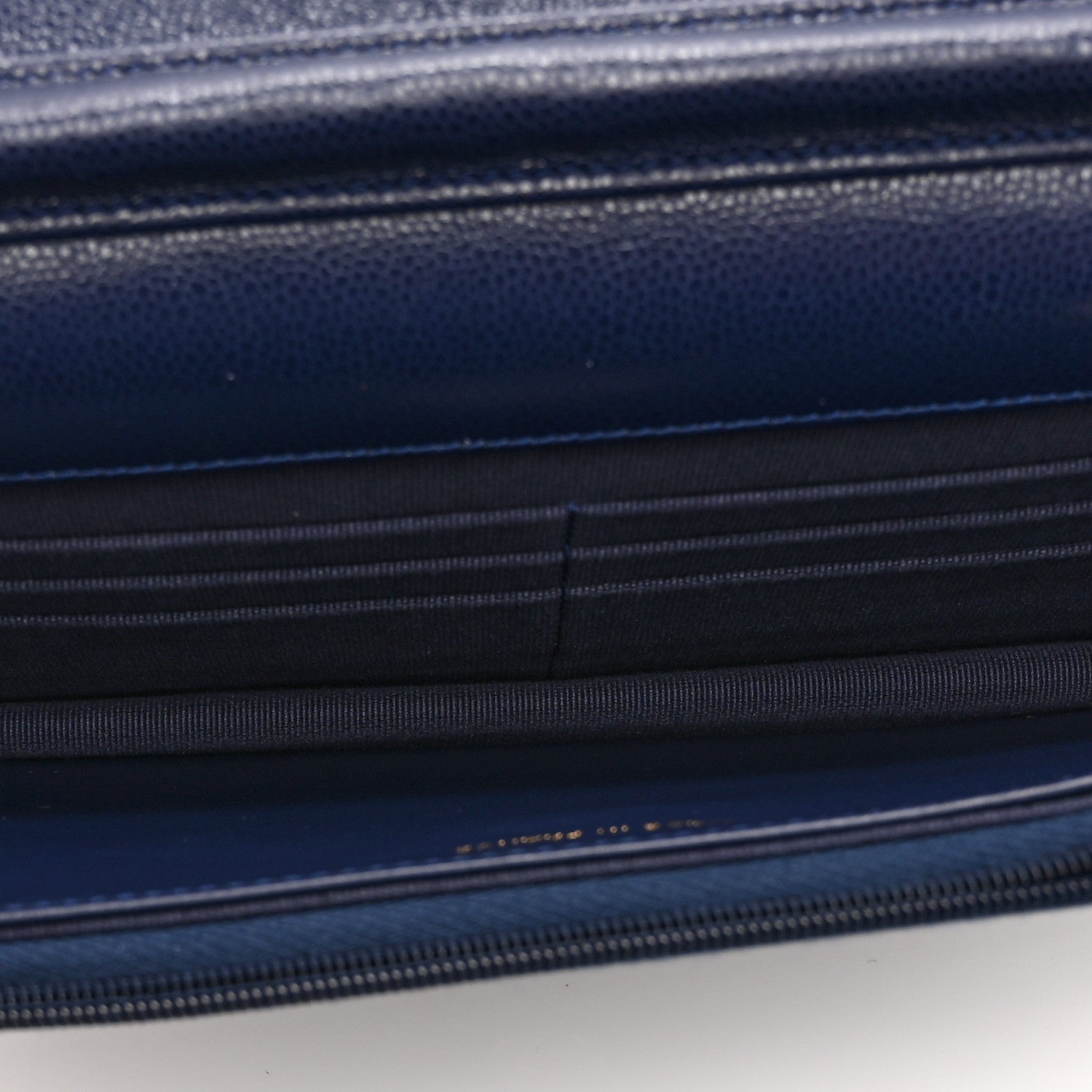 Caviar Quilted Wallet on Chain WOC Navy Blue
