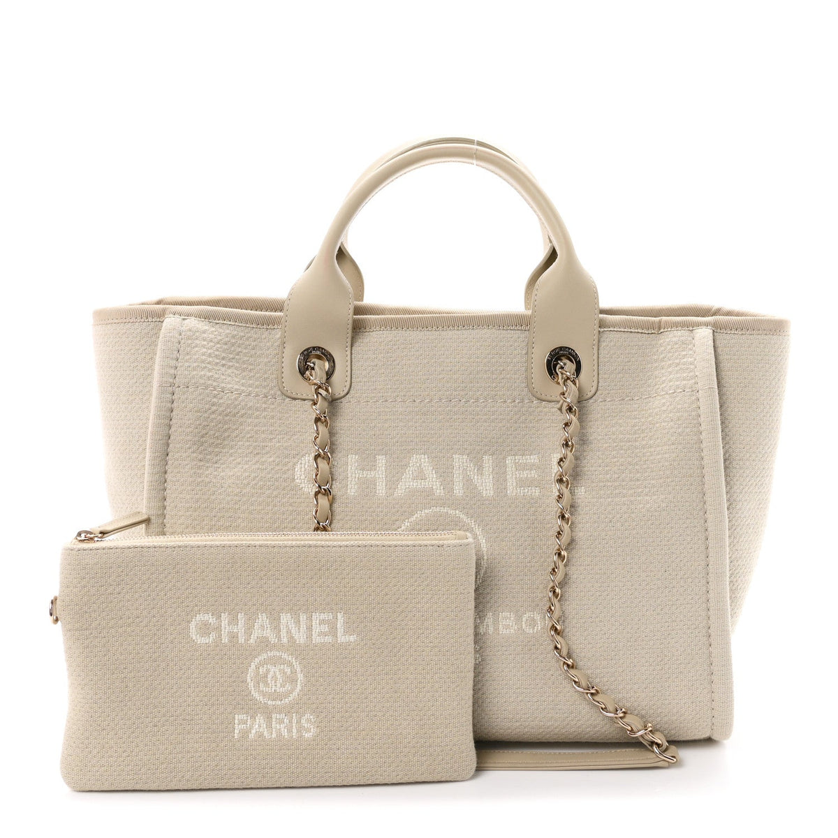 Mixed Fibers Small Deauville Tote Beige