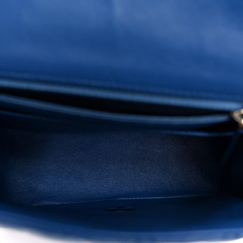 Lambskin Quilted Mini Square Flap Blue