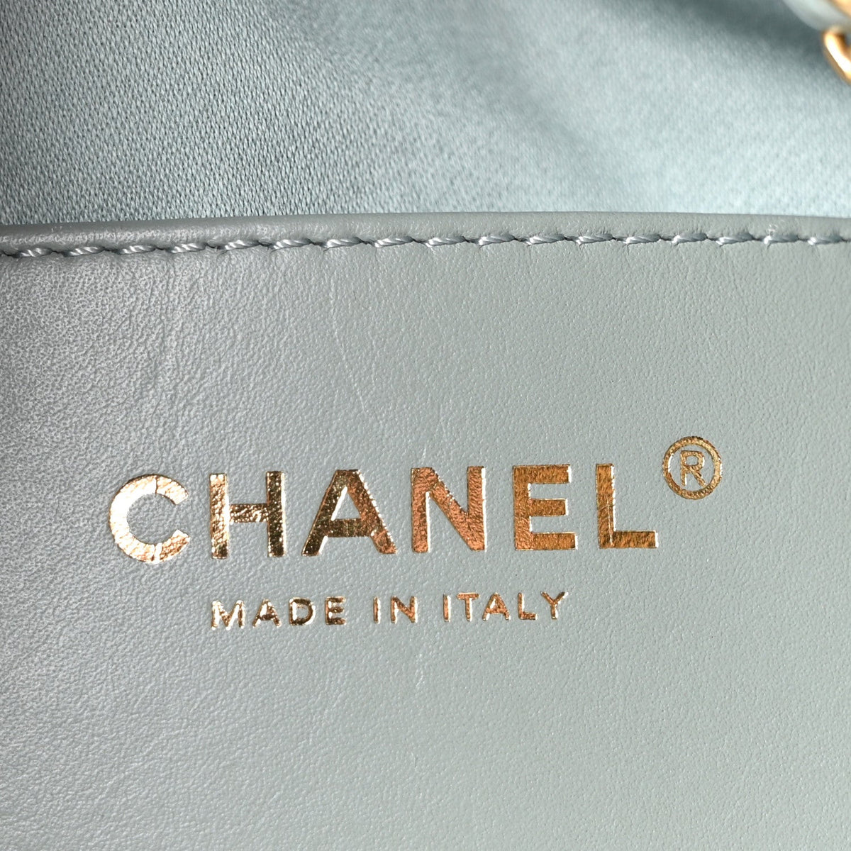 Caviar Quilted Small Chanel 25 Handbag Light Green