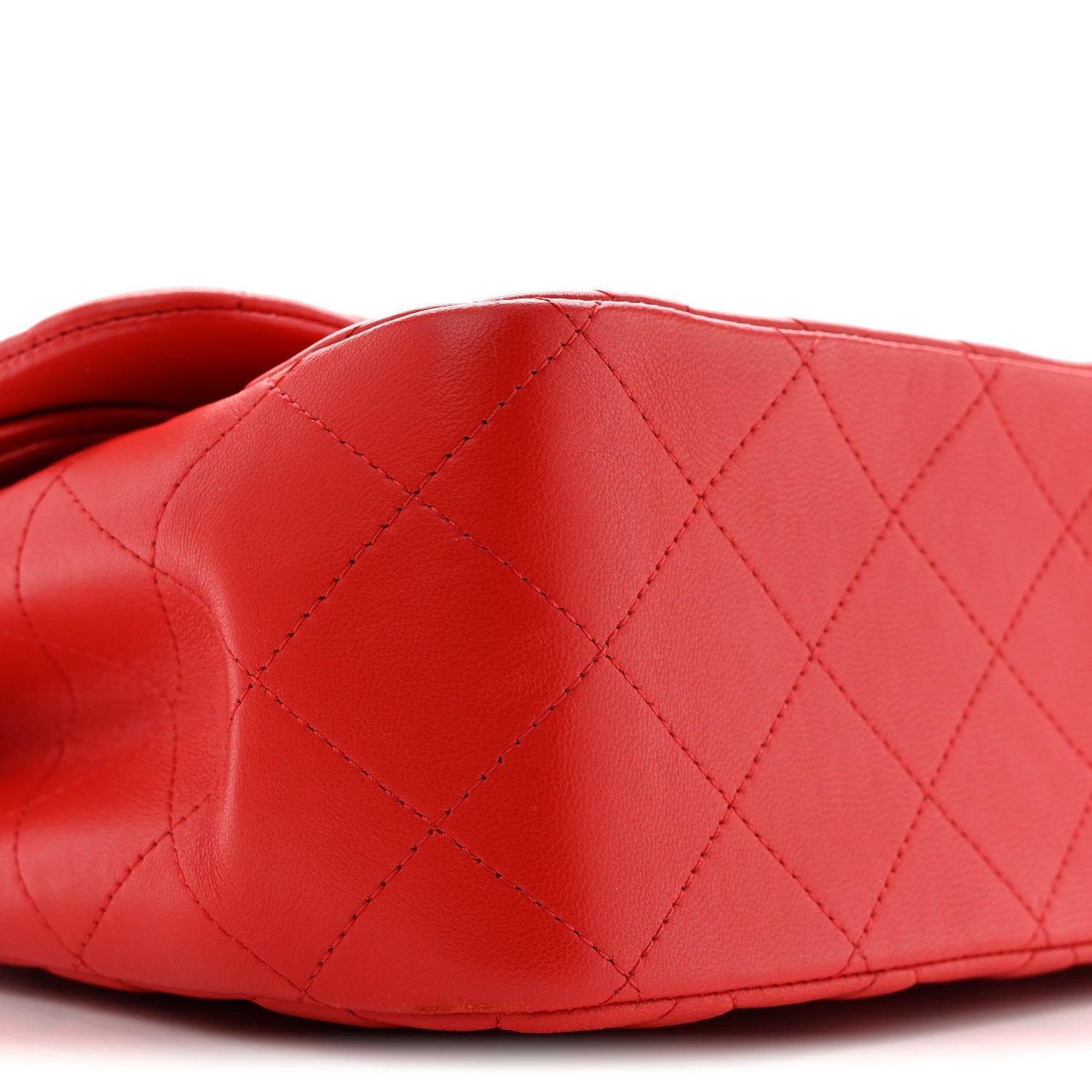 Lambskin Quilted Jumbo Double Flap Red