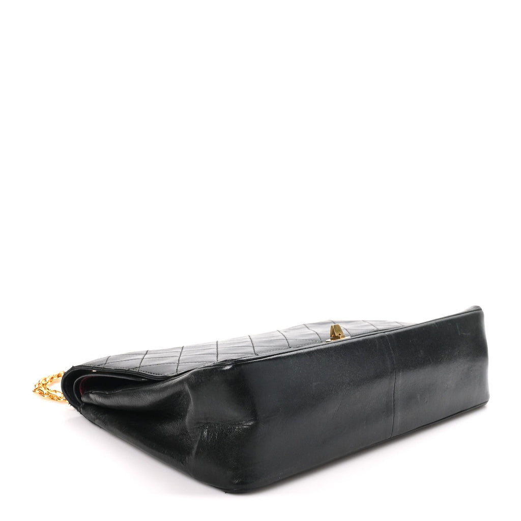 Lambskin Quilted Medium Double Flap Bijoux Chain Black