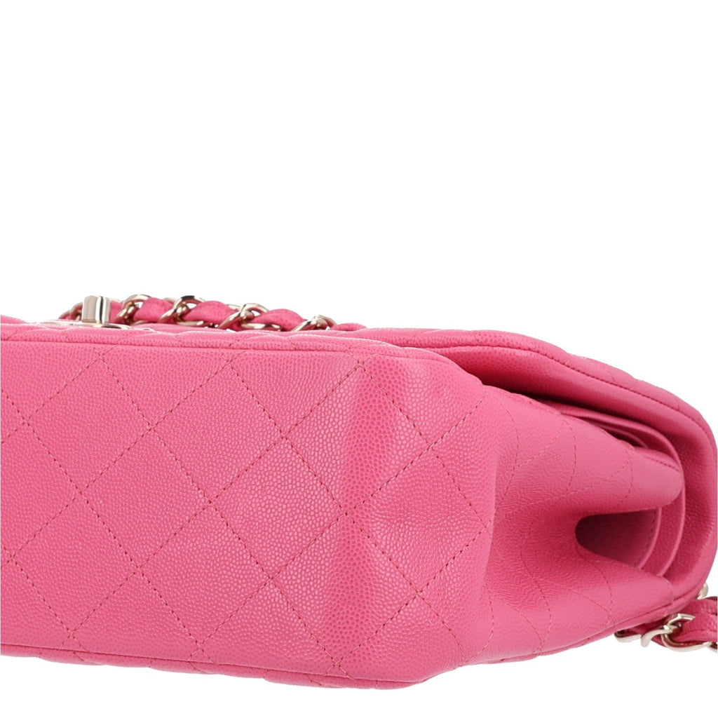 Caviar Quilted Jumbo Double Flap Pink