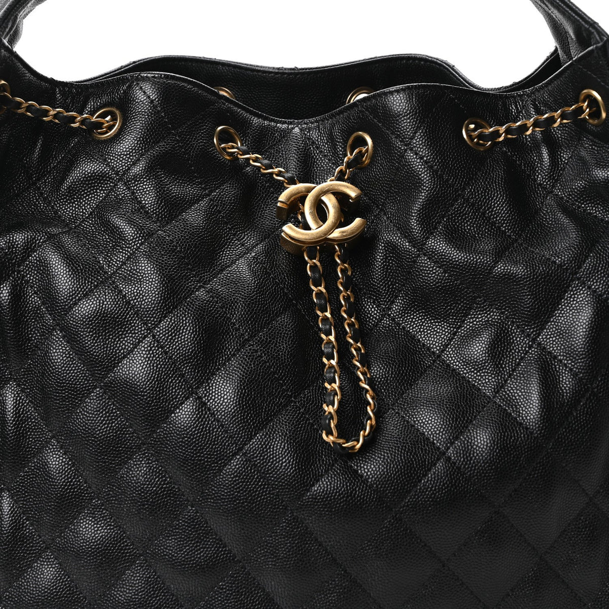 Caviar Quilted Medium Chanel 25 Handbag Black