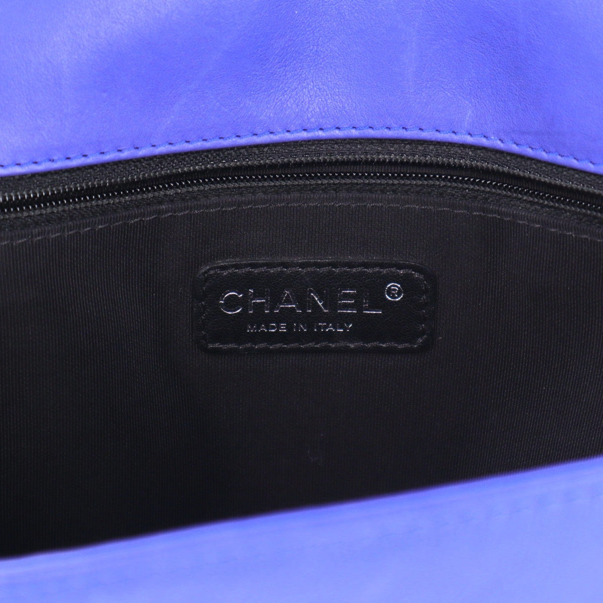 Calfskin Quilted Large Boy Flap Dark Blue