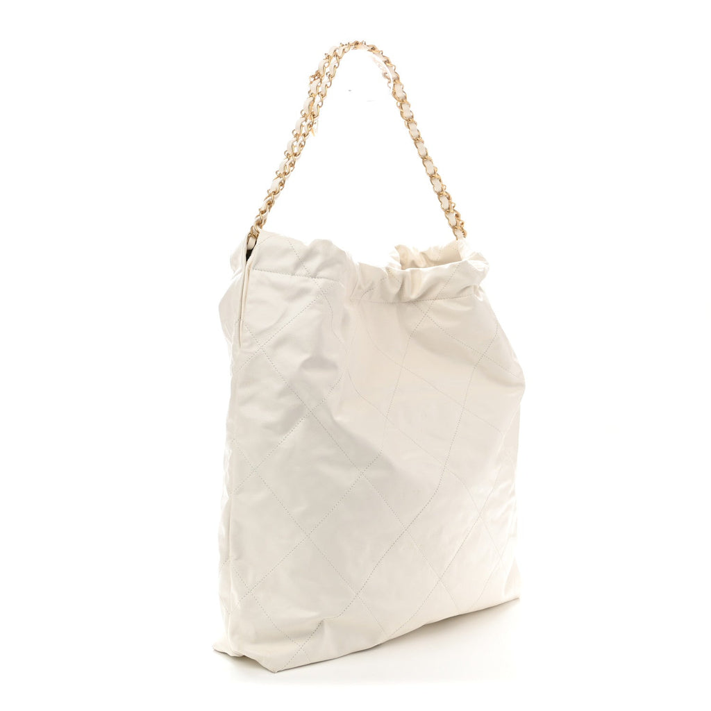 Calfskin Quilted Chanel 22 White