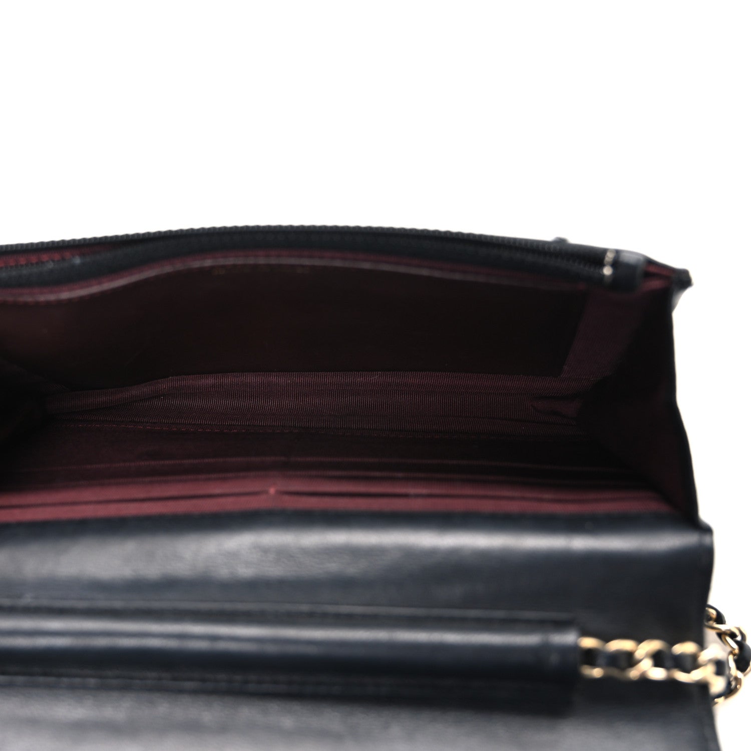Lambskin Quilted Wallet On Chain WOC Black