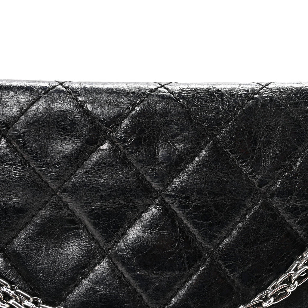 Aged Calfskin Quilted 2.55 Reissue 227 Flap Black