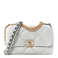 Lambskin Quilted Medium Chanel 19 Flap Light Blue