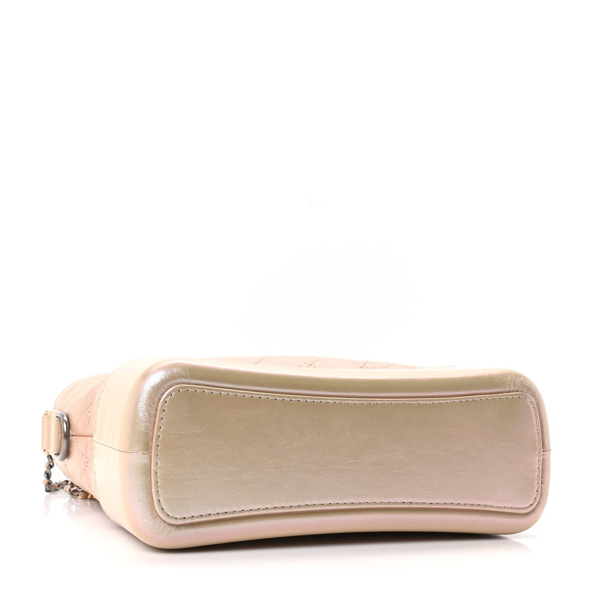 Iridescent Aged Calfskin Quilted Medium Gabrielle Hobo Light Pink