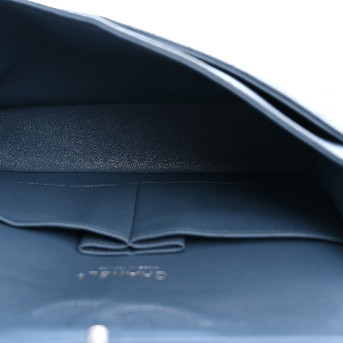 Caviar Quilted Medium Double Flap Blue