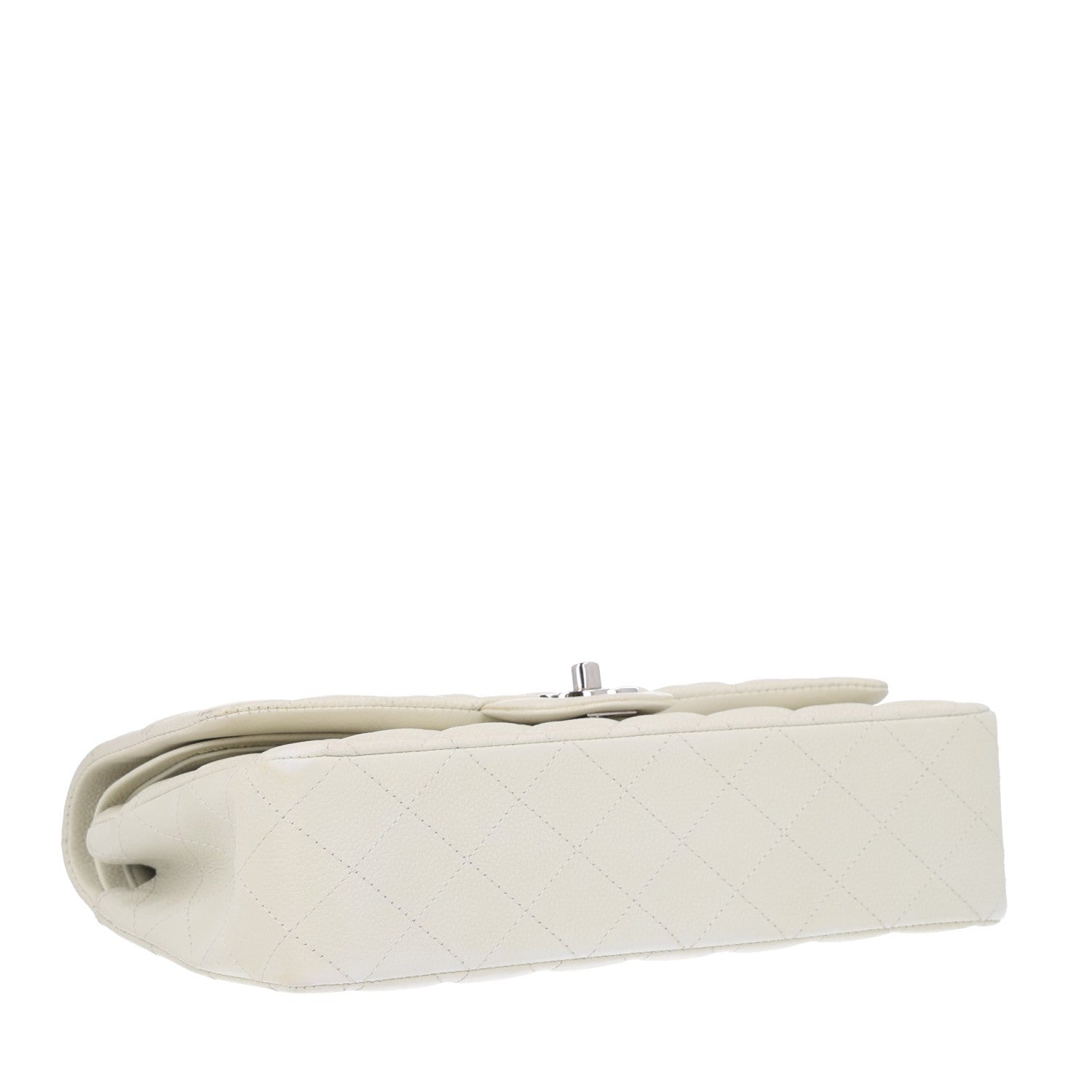 Caviar Quilted Medium Double Flap Light Green