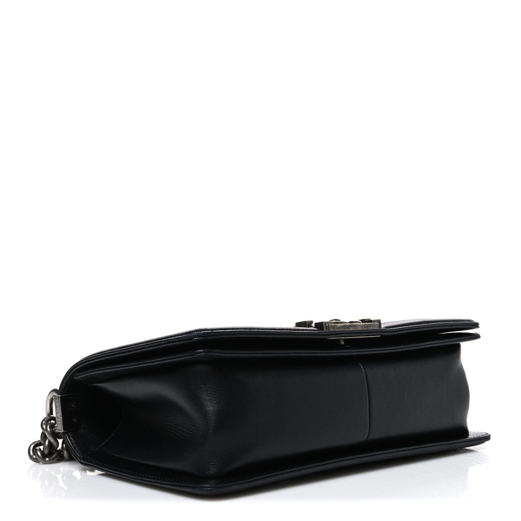 Lambskin Quilted Medium Boy Flap Black