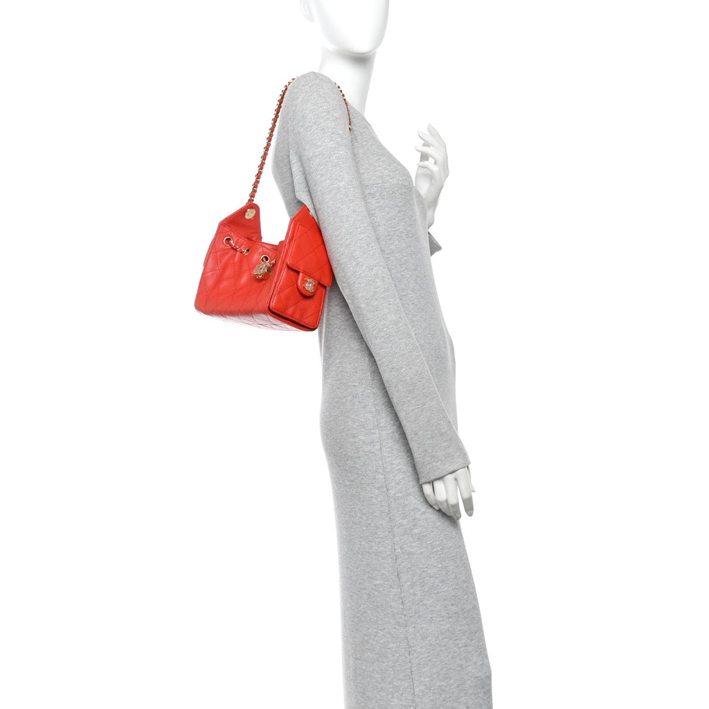 Caviar Quilted Mini Chanel 25 Handbag Red