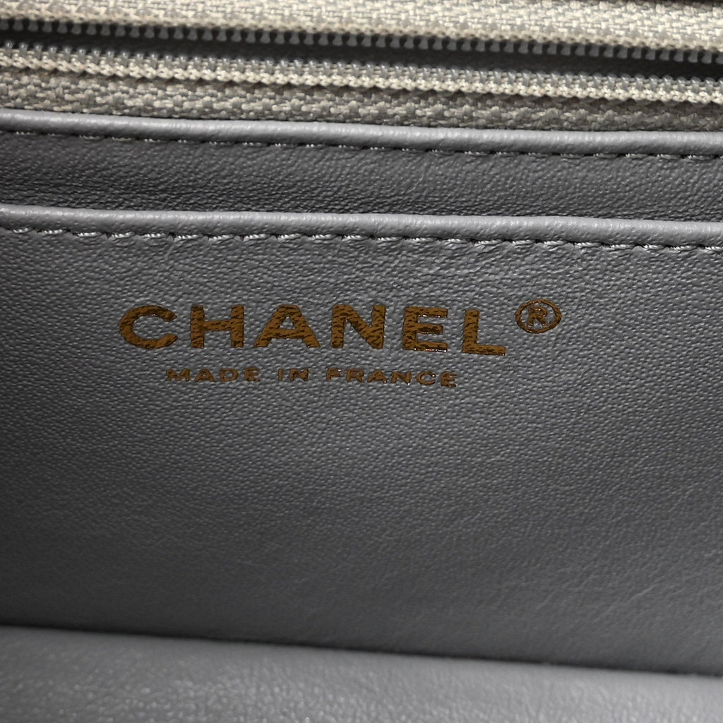 Aged Calfskin Quilted 2.55 Reissue Mini Flap Grey