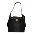 Washed Denim Quilted Medium Chanel 25 Handbag Black