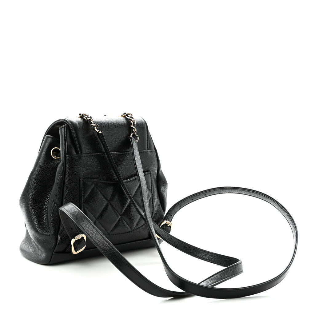 Caviar Quilted Mini Business Affinity Backpack Black