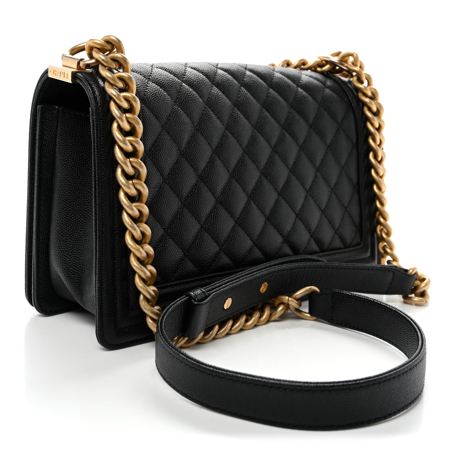 Caviar Quilted Medium Boy Flap Black