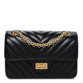 Aged Calfskin Chevron Quilted 2.55 Reissue Mini Flap Black