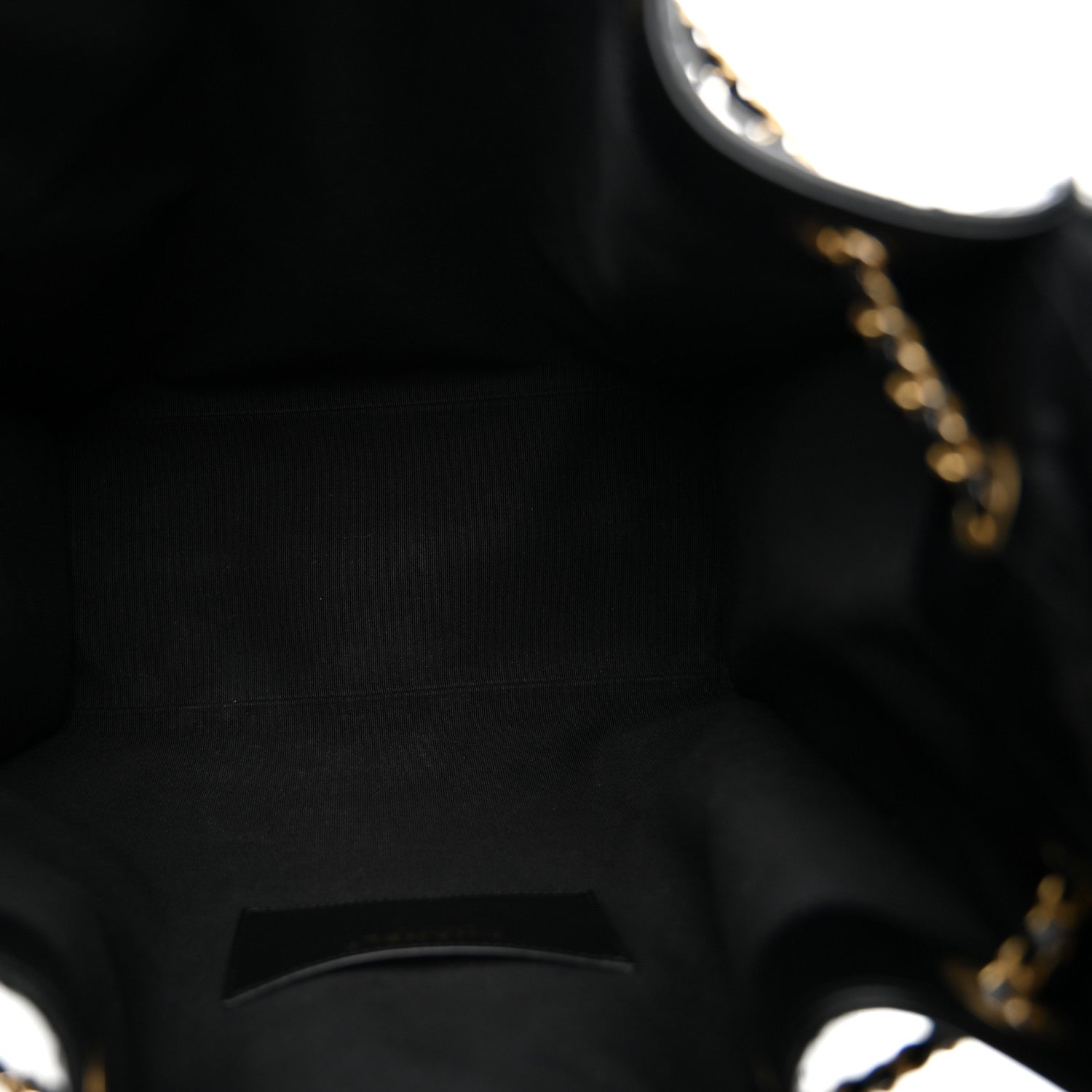 Shiny Crumpled Calfskin Quilted Medium Chanel 25 Handbag Black