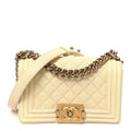 Caviar Quilted Small Boy Flap Yellow