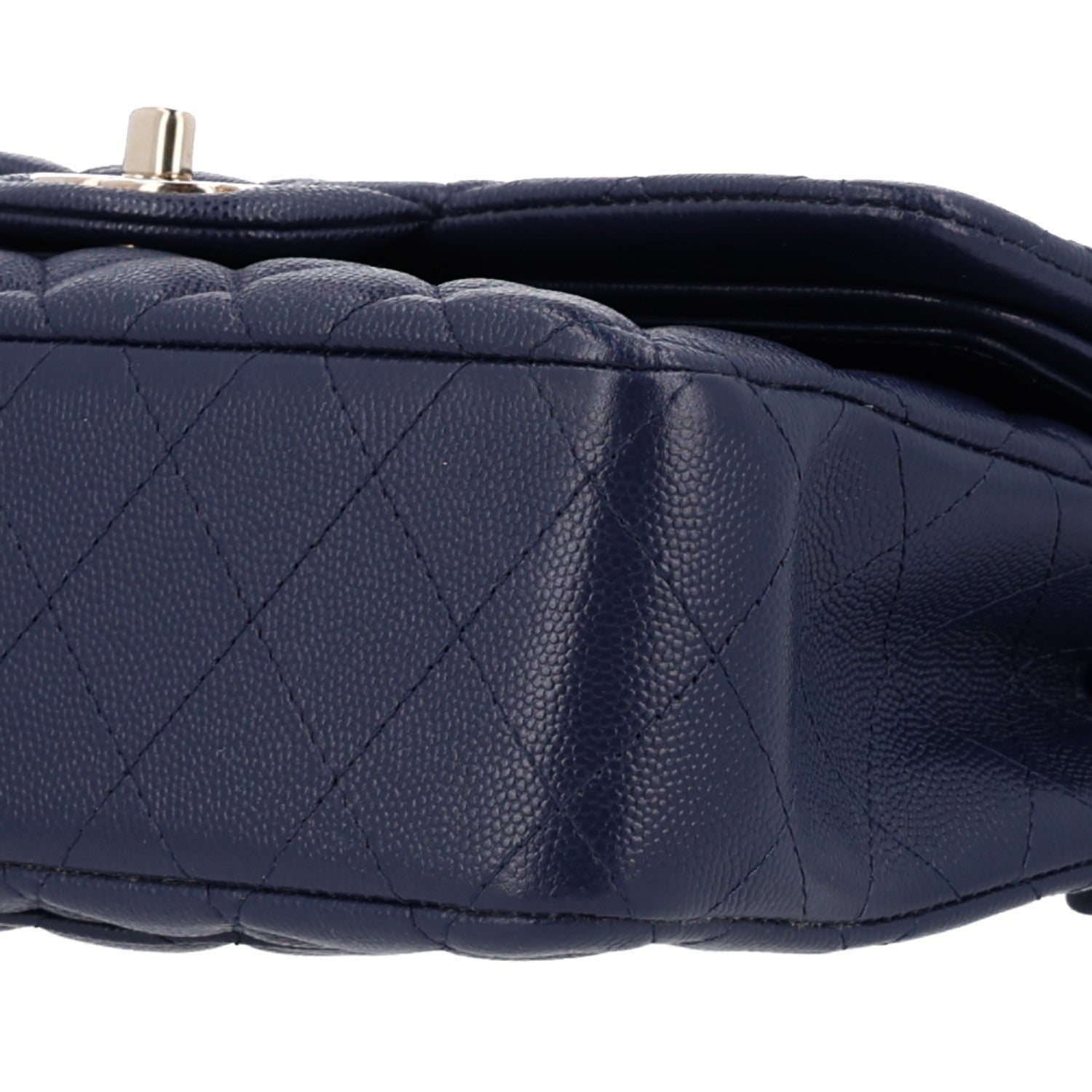 Caviar Quilted Small Double Flap Navy