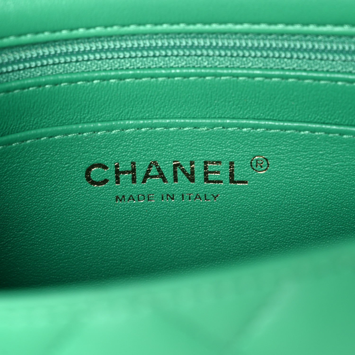 Lambskin Quilted Mini Square Flap Green