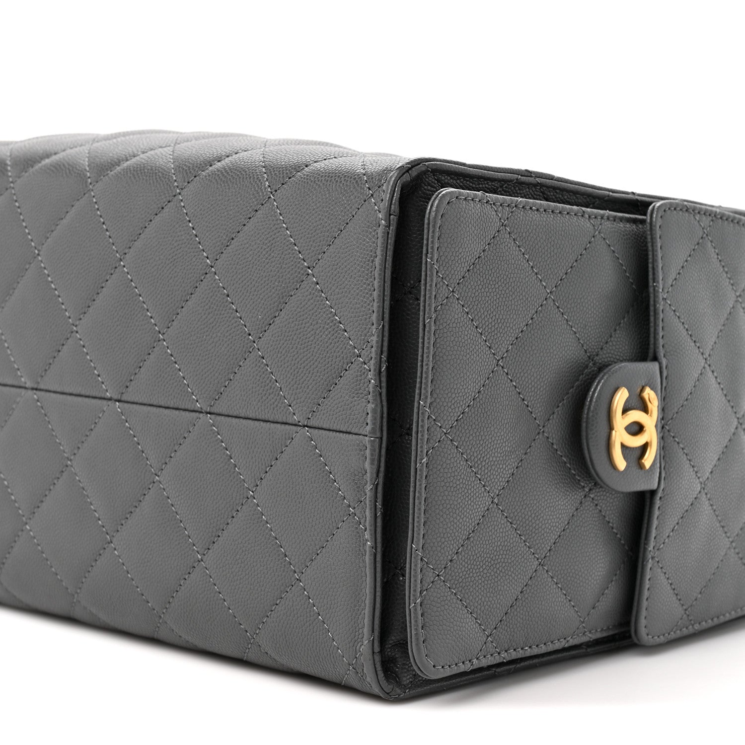 Caviar Quilted Medium Chanel 25 Handbag Dark Grey