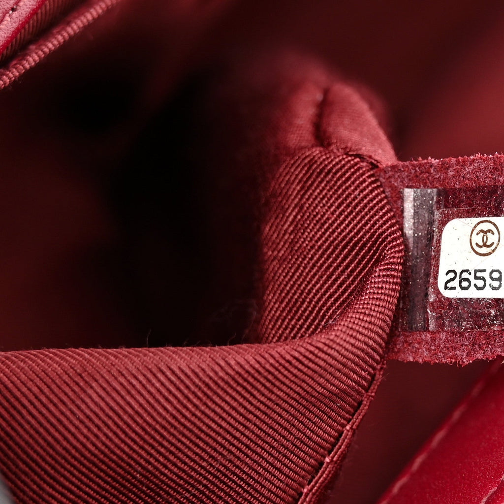 Calfskin Chevron Quilted Medium Boy Flap Burgundy