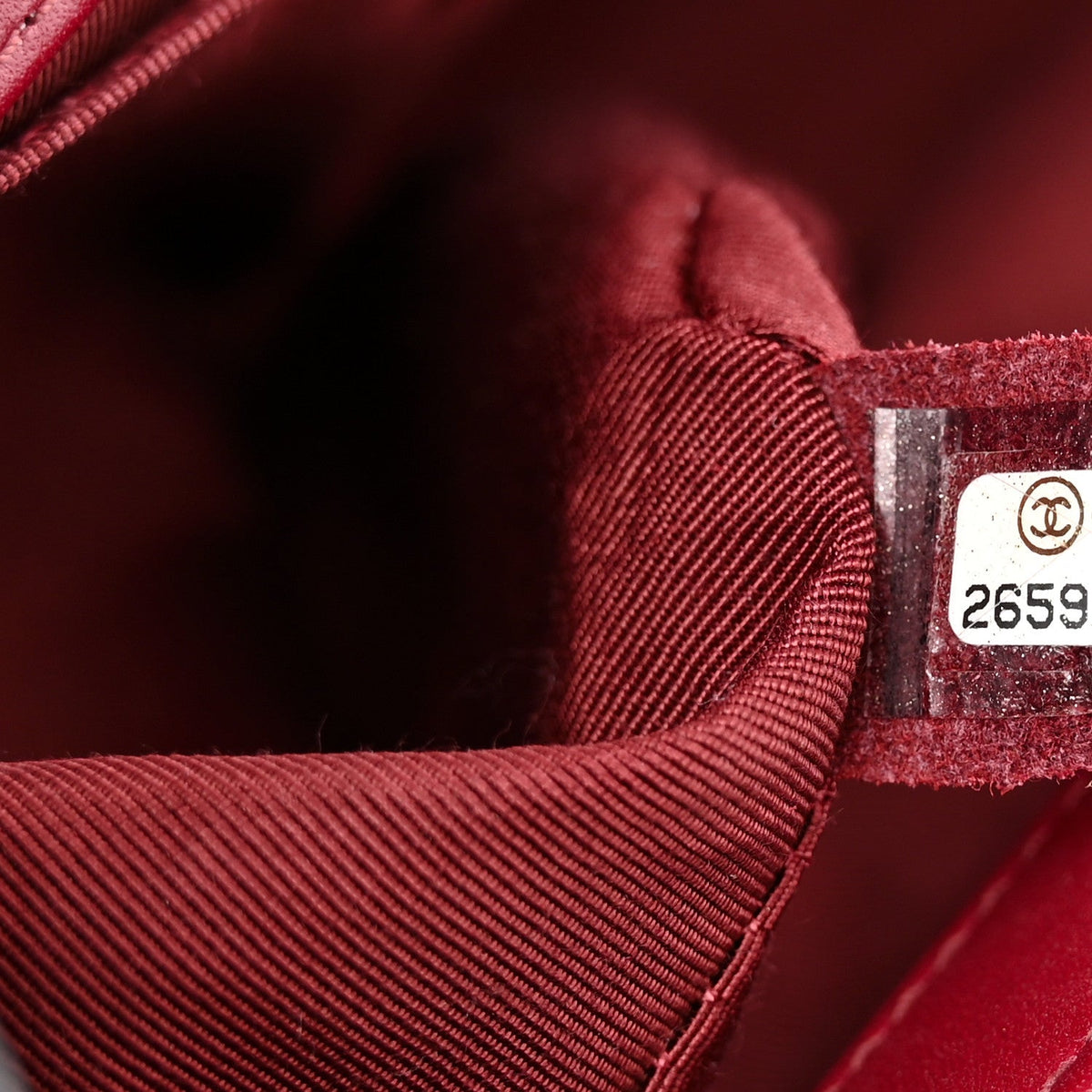 Calfskin Chevron Quilted Medium Boy Flap Burgundy