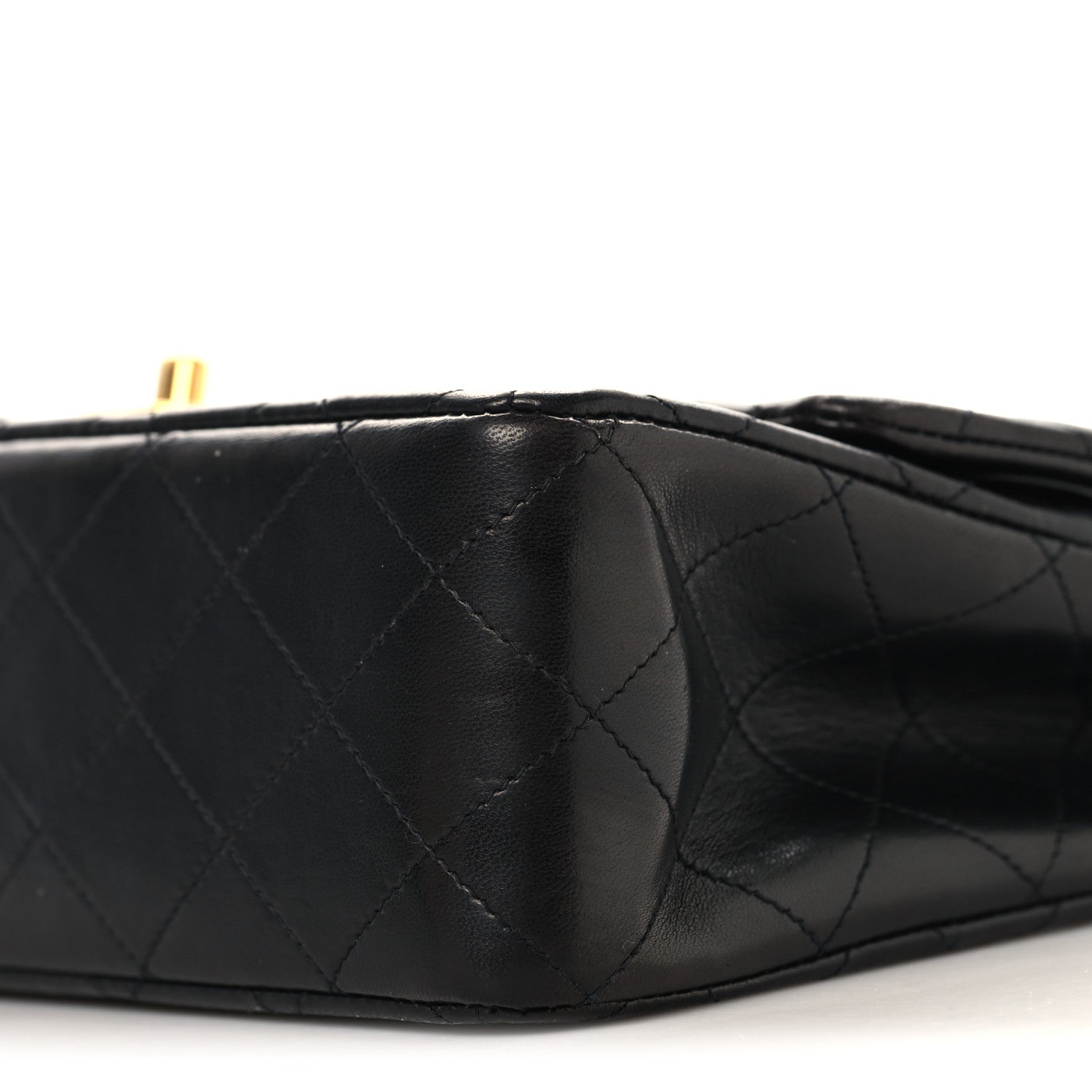 Lambskin Quilted Medium Double Flap Black